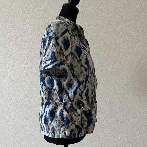 Women's Chico's  multi-color short sleeve cotton jacket Sz 0 - Picture 3 of 8